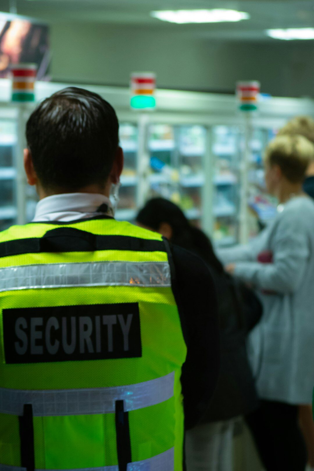 store security guard monitoring customers